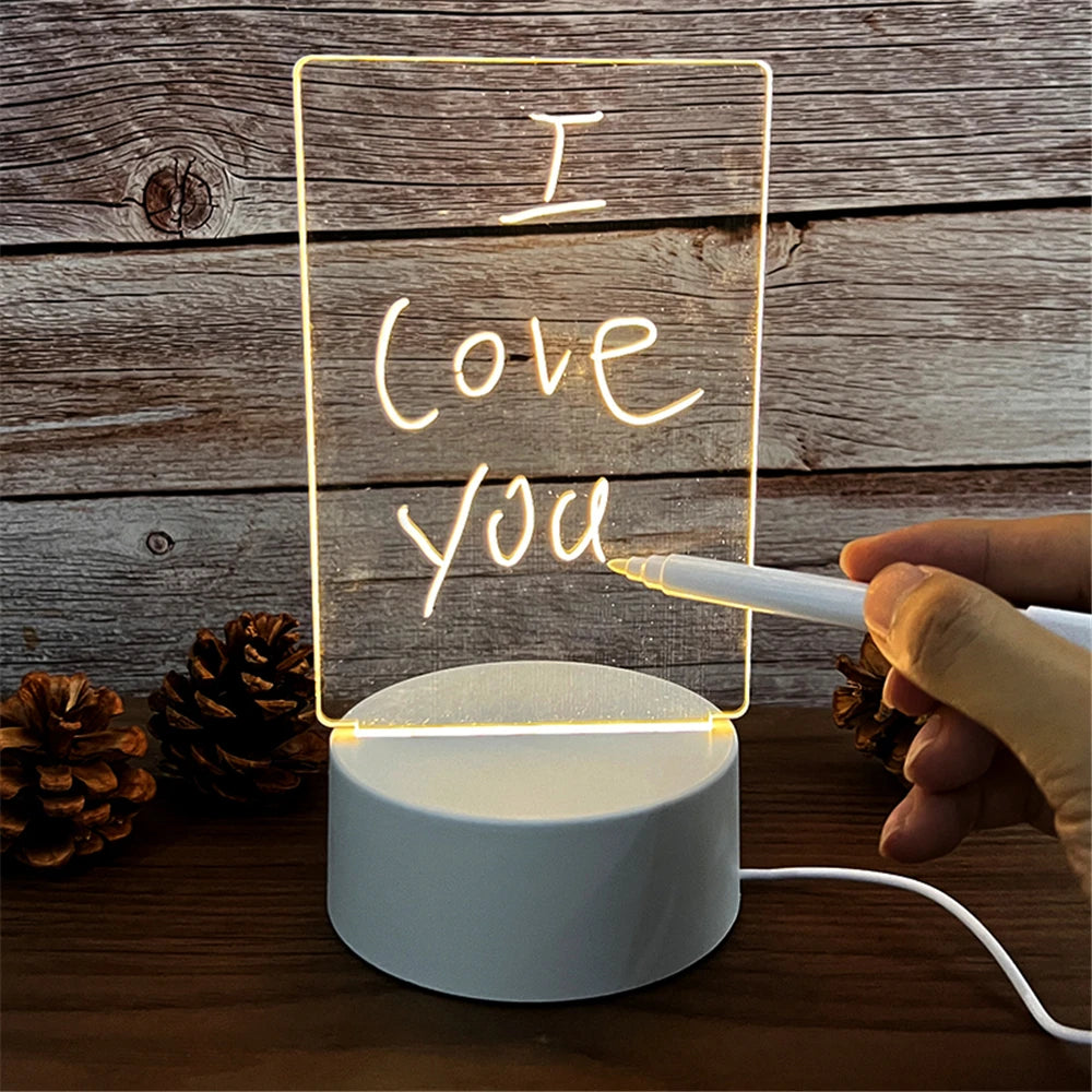 Kreatives LED-Nachtlicht mit USB-Nachrichtenboard