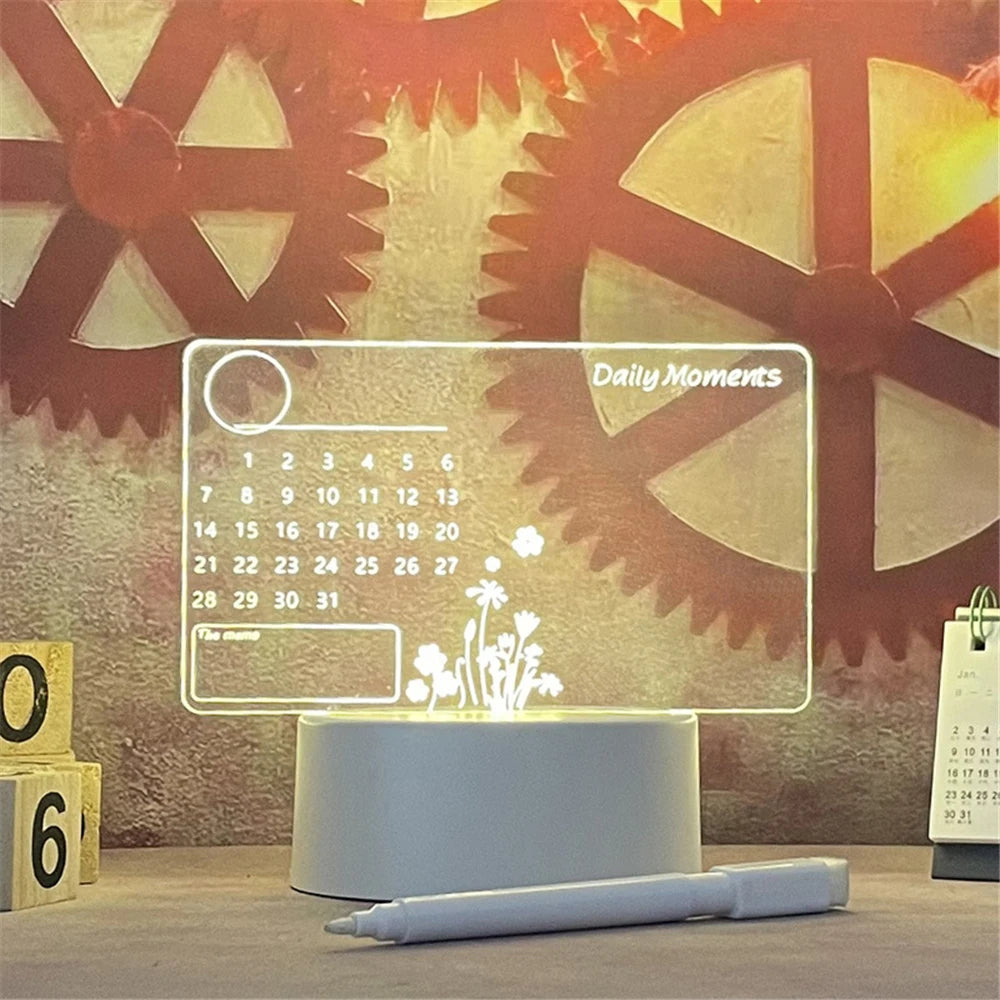 Creative LED Night Light with USB Message Board