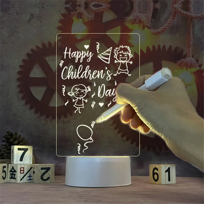 Creative LED Night Light with USB Message Board