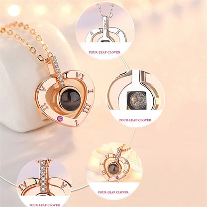 I Love You Necklace with Roses Gift Box